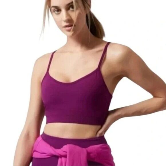 Athleta Renew Bra Exotic Fuchsia Purple Extra Large D-DD Cup Sports NWOT - Picture 1 of 8